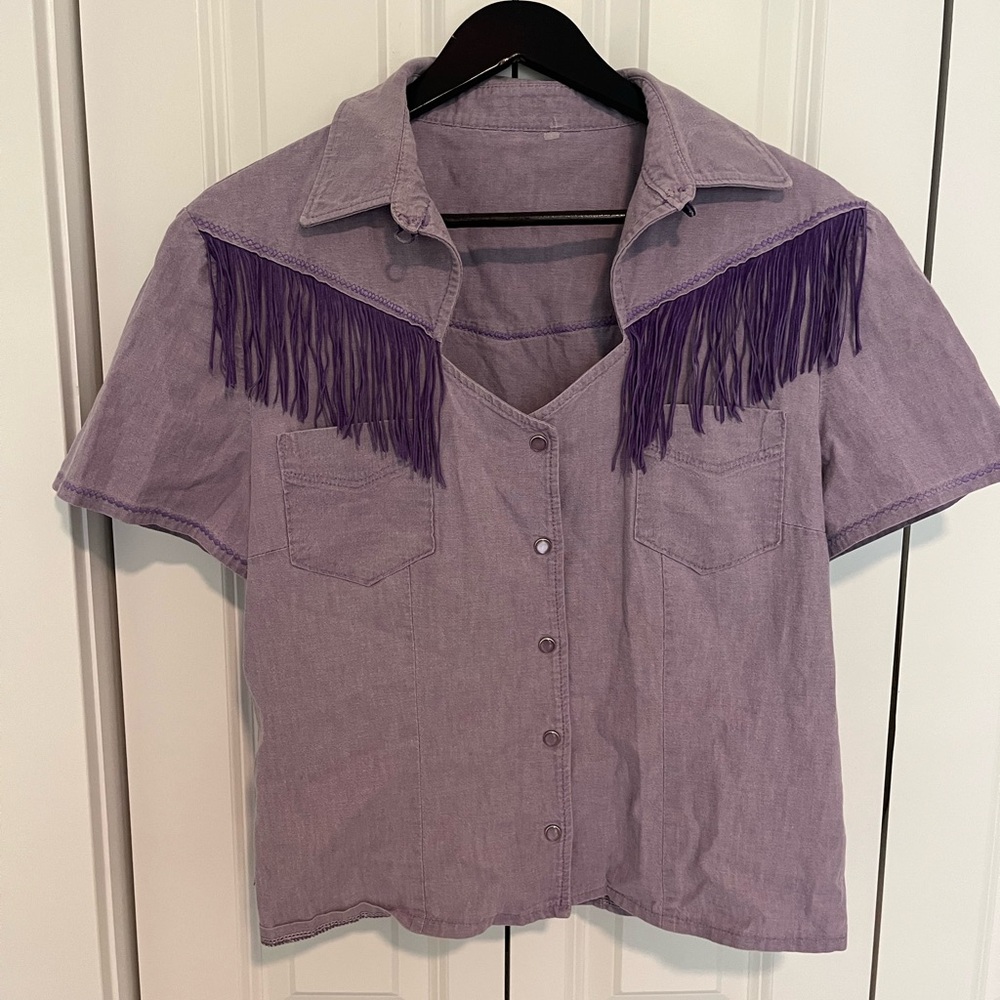 Purple Fringe Western Shirt